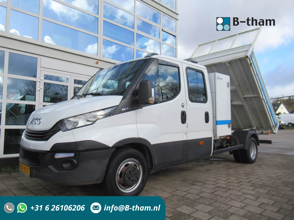 Iveco Daily 35C14D 2.3 100KW EURO6 410 DOKA Dubbelcabine Kipper + Kist / Box