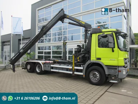 Mercedes-Benz Actros 2532 LTNLA 6X2 Hooklift + Crane, Haak - Kraan